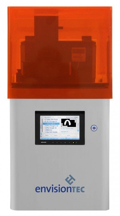The EnvisionTEC Vida 3D printer for dental professionals offers improved resolution to 73 μm, a variety of dental-specific material options and a slightly larger work space.