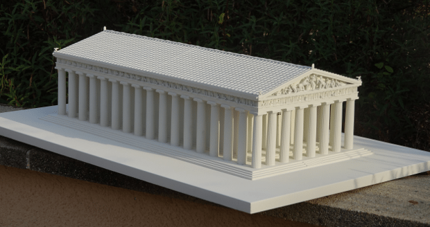 Three EnvisionTEC 3D printers were used to build a model of the Parthenon.