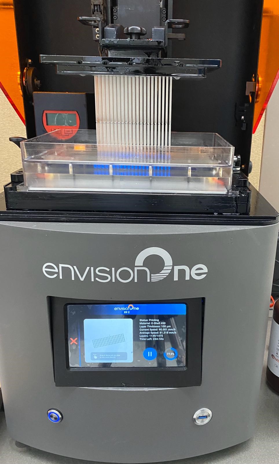 The Envision One cDLM from EnvisionTEC is capable of mass producing NP collection swabs for COVID-19 testing.